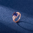 European and American simple microinlaid zircon rose gold amethyst open ringpicture12